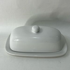 Corningware Corning Butter Dish NY USA Covered White Tableware Vintage 7 In X 3